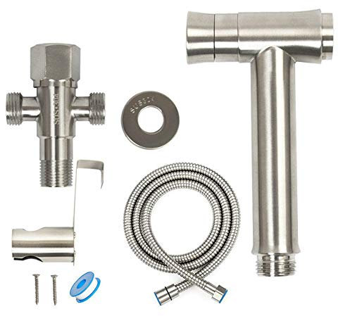 Kit De Robinet De Bidet De Toilette De Salle De Bains À Double Fonction À Une Touche, Ensemble De Pulvérisateur De Bidet Brossé En Acier Inoxydable, Montage Sur Réservoir Ou Mur B