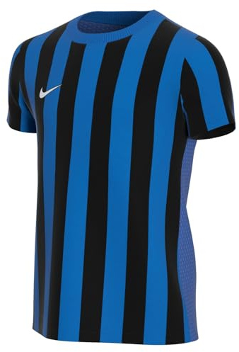 Nike Maillot à manches courtes Striped Division IV en jersey - Unisexe, Mixte enfant, CW3819-463, Bleu roi/noir/blanc., 10-12 ans