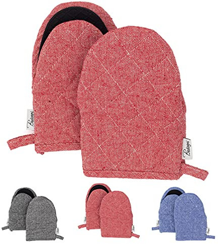 Bedogni Reggio Emilia Guanti da Forno e Barbecue in Spesso Cotone con Prese in Silicone Anticalore,Guanti da Cucina per Cucinare - Appendibili - Regalo donna - Regalo uomo