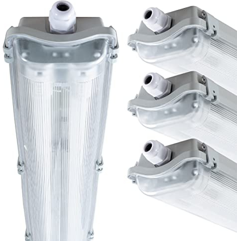 Proventa LED-Feuchtraumleuchte 150cm 48W 2x Röhre G13 kaltweiss - 4x Sparpack