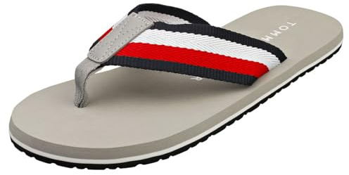 Tommy Hilfiger Chanclas Hombre Beach Sandal Zapatillas de baño, Gris (Antique Silver), 40