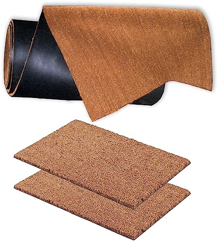 GSW® Tapis antidérapant en noix de coco sur mesure - Tapis de porte antibactériens - Pour l'intérieur et les espaces extérieurs couverts - fibres naturelles durables - 100 % coco (50 x 120 cm)