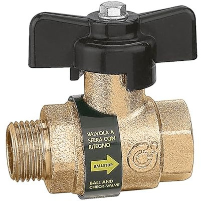 Valvola a sfera con Ritegno Incorporato Attacchi MF Non Ritorno