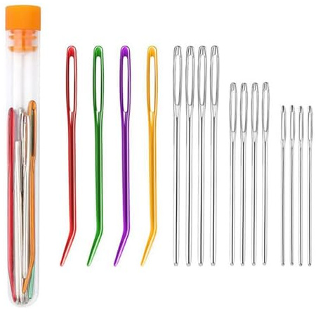 16 Pcs Large Eye Blunt Needles - Darning Needles for Wool - Crochet & Sewing Needles - Tapestry Needles for Knitting & DIY Crafts (Random Colours)