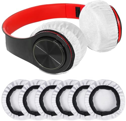 6 Pièces Housse Casque Audio, Coussinets d'Oreilles pour Casque Lavables, Housses de Casque Extensibles, Protection contre la Sueur pour Salle de Sport, Jeux, pour Écouteurs 9-11 cm (Gris)
