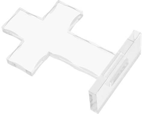 PartyKindom Klares Acryl Stehkreuz Mit Standfuß Religiöses Taufkreuz Für Hochzeiten Babyparty Und Tischdekoration Transparentes Ornament Für Christliche Anlässe