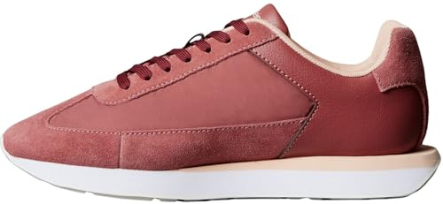 Calvin Klein Runner Sneaker Mujer Retro Laceup Mix con Cordones, Rojo (Dusty Rose/Florida Ether/Marshm), 38