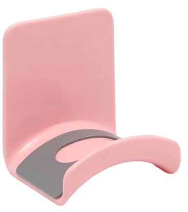 Adyoney 1Pcs Pink ABS Plastic Headphone Stand Hanger, Table Wall Mount Headset Holder Hook, Adhesive Earphones Hangers for Desk Headphone Hanger, Most Headphones and Controller