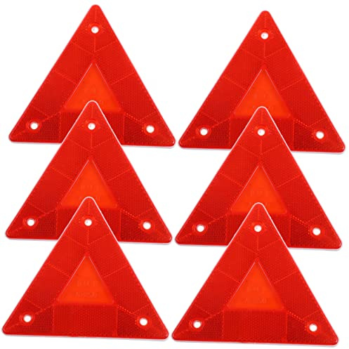 BUGUUYO 6 piezas Triángulos Reflectantes para Vehículos Señal de Advertencia de Seguridad Reflectores Plásticos Premium para Remolques Camiones y Autocaravanas Instalación Fácil y