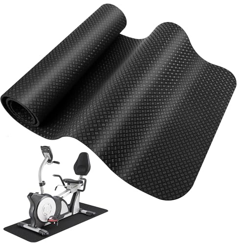 Hahorpa 43 x 120 cm Alfombra Rodillo Bicicleta para Suelos, Esterilla Fitness de Silicona de Doble Cara, Alfombra Gimnasio en Casa de Protección para Suelos, Esterilla para Equipos Deportivos