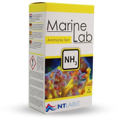 NT Labs Marine Lab Ammonia Test Kit, Marine Aquarium Water Testing Kit, Accurate Results (Contains up to 40 Tests)