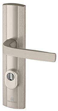 Bricard 9910151 Ensemble de Poignées Blindées sur Plaque Expression Béquille pour Porte d’Entrée (pour Cylindre Européen), Coloris INOX