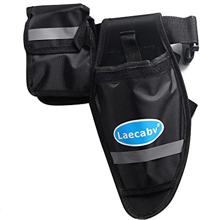 Laecabv Housse pour ciseaux électriques professionnels, étui universel en Oxford 1680D avec poche pour batterie, ceinture réglable jusqu'à 145 cm avec support lombaire 16 cm pour jardinage