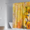 Banemi Duschvorhang Nicht Klebend, Duschvorhang XXL Amarillo Patrón de Mármol de Flores 90X180cm für Eck Dusche mit 12 Duschvorhangringen