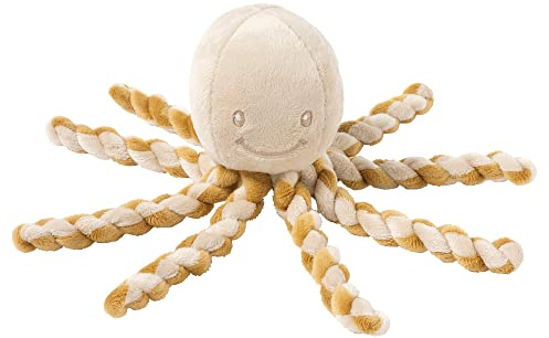 Nattou Peluche en Polyester, Doudou Poulpe pour Nouveau-nés et Prématurés, Env. 28 cm, Lapidou, Caramel