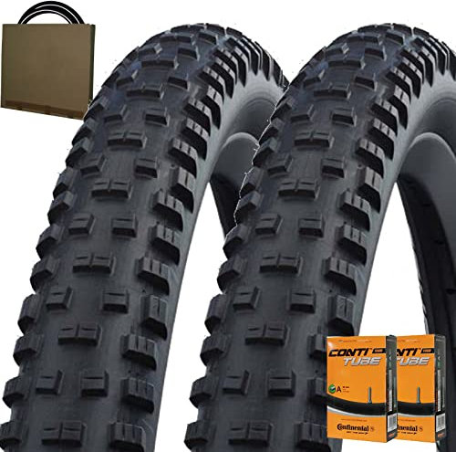 Schwalbe MTB Reifen Tough Tom HS463 26x2.25 | 57-559 schwarz mit SV Schlauch [ 2 STÜCK ]