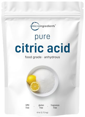Citric Acid 6 Pounds, Food Grade, Fine Granular Powder | 100% Pure, Concentrated Anhydrous Form | Natural Preservative + Great for Cooking, Cleaning, & DIY Bath Bombs | Non-GMO