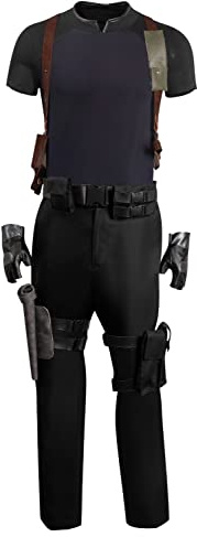 Taeyue Costume da uomo per cosplay, in pelle nera, costume per Halloween, carnevale, taglia L