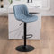 YOUTASTE Barhocker Höhenverstellbar mit PU-Bezug, Drehbare Küchenhocker mit Lehne und Fußstütze, Moderner Bar Stool für Bar, Theke und Küche, Blau
