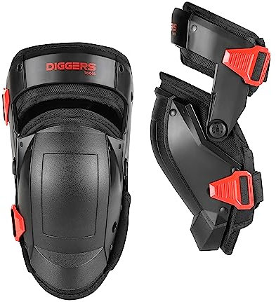 KIRNER Diggers Tools Komfort Knieschützer mit Gelkissen [Perfekter Halt] Profi Kniepolster für Handwerker - Knieschoner Arbeiten - perfekt für Baustelle, Fliesenleger, Knee Pads, Knieschoner Arbeit