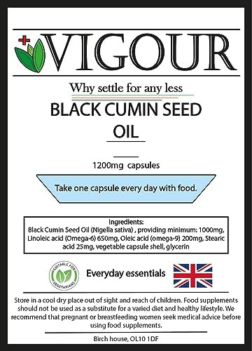 Black Cumin Seed Oil - 120 High Strength 1200mg Capsules