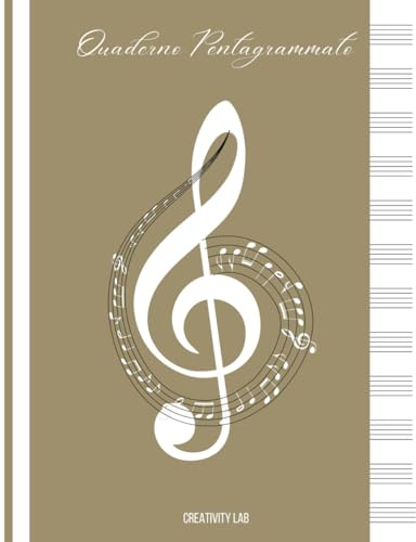 Quaderno Pentagrammato: 100 pagine per scrivere le tue note in modo semplice e ordinato. Indice personalizzabile, 12 pentagrammi / righi musicali per ... formato A4 (Quaderno di musica - Idea Regalo)