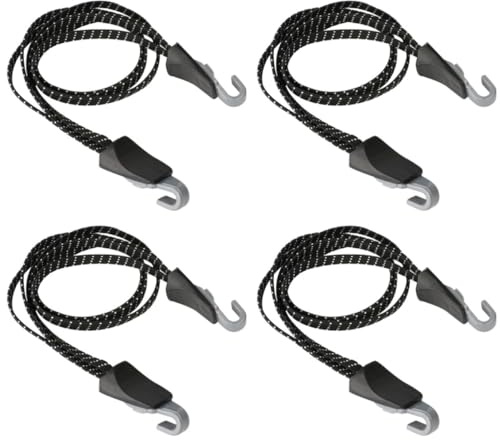 HOUSON 4 stycken cykelspänngur med krok, elastiskt cykelbälte cykel-bungee-rep med krok cykel-bagageremmar spännband 68 cm för motorcykel cykel