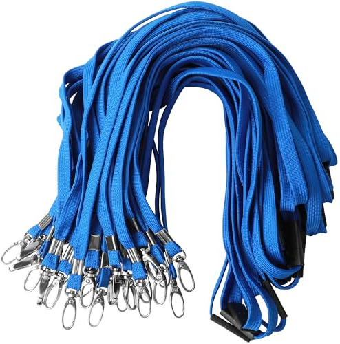 Gimars 25 Stück Schlüsselband mit Sicherheitsverschluss, 45cm Lanyards mit Swivel Schließe für ID Ausweishalter Namensschilder, Baumwolle Umhängeband für Büro, Schule, Krankenhäuse (Blau)