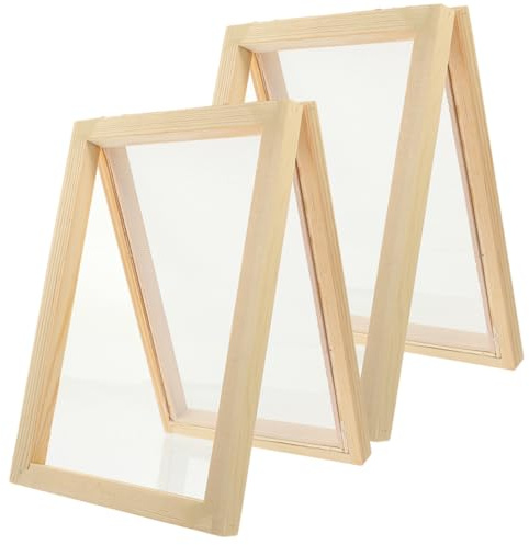SHINEOFI 2pezzi Cornice in Legno Per Fabbricazione Carta Cornice Legno Diy Schermo Fabbricazione Carta Per Ragazzo Ragazza Ragazza Regali Hobby Manuale