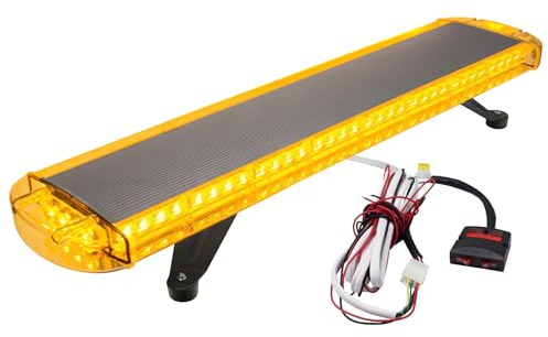38 Inch LED Strobe Light Bar, 72 High Intensity LEDs Emergency Amber Flashing Light, 360° Visibility Hazard Warning Light with Mounting Bracket for Snow Plow Truck Construction Vehicle (DC10-30V)