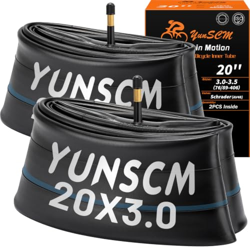 2-st 20 tum cykelrör 20 x 3 kraftiga E-cykelrör AV48 mm | 20 x 3,0 cykel innerrör kompatibla med 20 x 3,0 – 3,5 BMX, berg, elektrisk cykel tjocka däckrör Schrader-ventil