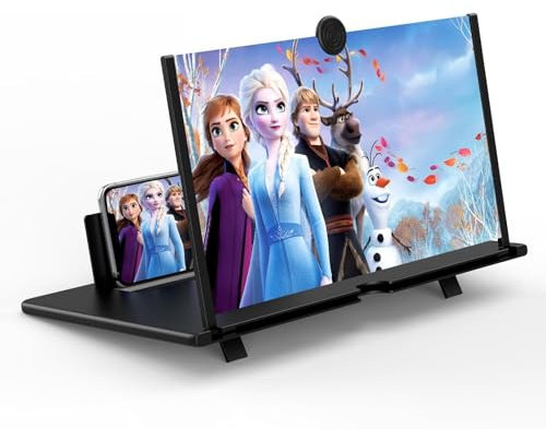 Severnier Lupa de Pantalla de teléfono 16 Pulgadas, Amplificador Pantalla movil 3D, HD Lupa para movil Plegable para Ver películas y Video para Todos Smartphone（Negro）