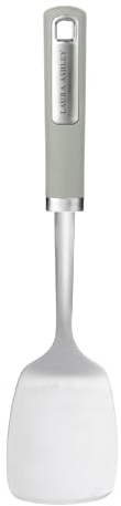 Laura Ashley Stylish Stainless Steel Spatula - Soft Touch Handle, Heat-Resistant & Dishwasher Safe Turner - Ergonomic Spatulas for Cooking, Flipping Pancakes, Burgers, and More - Sage Leaf