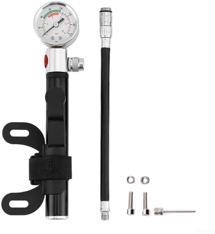 Bomba portátil para neumáticos de bicicleta, inflador de marco de bicicleta, mini bomba de bicicleta con calibre, bomba de pie para neumáticos de coche, bicicletas de carretera y montaña (modelo de