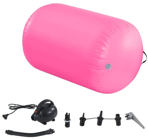 BSTSEL Gymnastics Air Tumbling Roller Mat 60/75/90cm Inflatable Air Gymnastics Training Mats Gymnastics Tracks for Home/School/Training with Pump (Pink, 100 * 60cm)