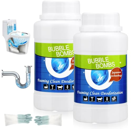 2Pcs Drain Unblocker, Powerful Sink Cleaner, Drain Clog Remover Quickly Remove Hair, Leftovers, Lipid and Blockages in Sink and Pipe, Wild Pipe Cleaner, For Toilet Kitchen Bathroom Shower