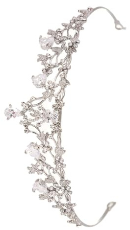 jojofuny Couronne de Mariée en Zirconium Diadème Léger et Délicat Ornement de Tête Unique pour Mariage Séance Photo et Fête Structure Simple Décoration Élégante et Confortable