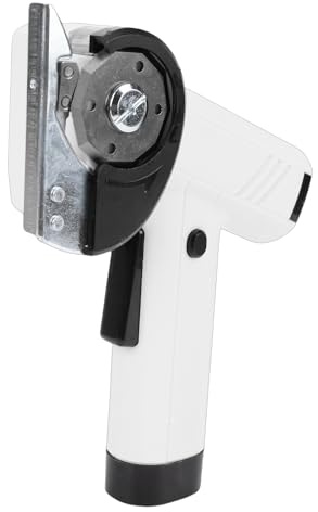 Luocute Forbici Elettriche Senza Fili, Taglierina Portatile Alimentata a Batteria con Display a LED e Luce, per Moquette, Cartone, Pelle, Tela, Plastica, Carta da Parati (WHITE)