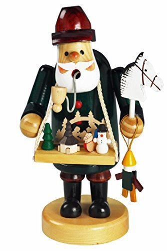 Räuchermännchen Räuchermann Räucherfigur Rauchfigur mit Bauchladen Spielzeughändler ca. 18 cm hoch, aus Holz, Weihnachten Advent Geschenk (30123-18)