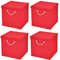 Stick&Shine 4er Set Rot Faltbox 15 x 15 x 15 cm Aufbewahrungsbox faltbar mit Kordel und mit Deckel