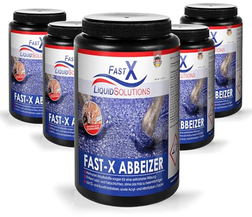 FAST X Premium Abbeizer 5 Liter – Perfekt für Holzaufbereitung, Entfernt Acrylat-, Alkydharz- & Urethanlacke, Einfache & Zeitsparende Anwendung (5x1)