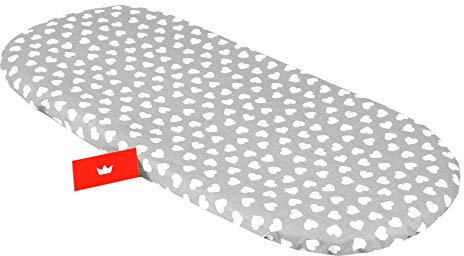 BABYLUX Spannbettlaken für Kinderwagen Stubenwagen Baby Spannbetttuch Wiege Stuben Bettlaken (95. Herzen Grau)