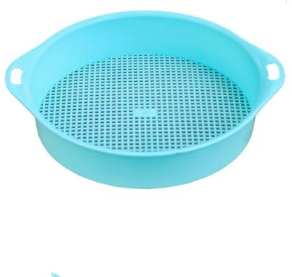 Setaccio Rotondo per Terreno Da Giardino Setaccio per Sabbia Setaccio per Terreno 3mm PP Tetragonum Foro Setaccio per Terreno Setaccio per Terreno Portatile Filtro per Terra E Pietra Strumenti(Blu)