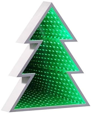 LED Spiegelleuchte Tannenbaum, 3 D Tunnel 27x5x30 cm, Weihnachtsbeleuchtung, batteriebetrieben, Weihnachtsbeleuchtung Fenster, Fensterbeleuchtung Weihnachten, Weihnachtsbeleuchtung Batterie.