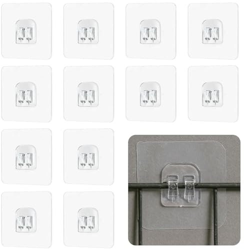 12 Piezas Repuesto de Ganchos Adhesivos para Estante de Ducha,Accesorios de Cocina Ducha,Fuertes para Baño Ducha Caddy Esquina,Sin Perforar,Ganchos para Colgar Jaboneras en la Cesta del Estante