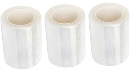 Healvian 3rollo Película Plástica Transparente Para Labios Cubierta Especial Para Tatuaje Semipermanente Cinta Flexible y Segura Para Salón y Uso Doméstico Suministros Para Maquillaje y Tin