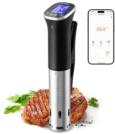 Inkbird ISV-300W Smart WiFi Sous Vide Cooker & Machine - IPX7 Waterproof Precision Temperature Control (±0.1°C), APP Remote with Recipes, 100H Timer, Auto Shutoff, 3D Heating for Steak/Seafood