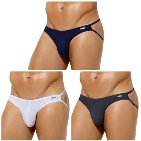 Casey Kevin Suspensorios Hombre Gay,Jockstrap Hombre Deportivo Tanga Transpirable Ropa Interior Pack de 3