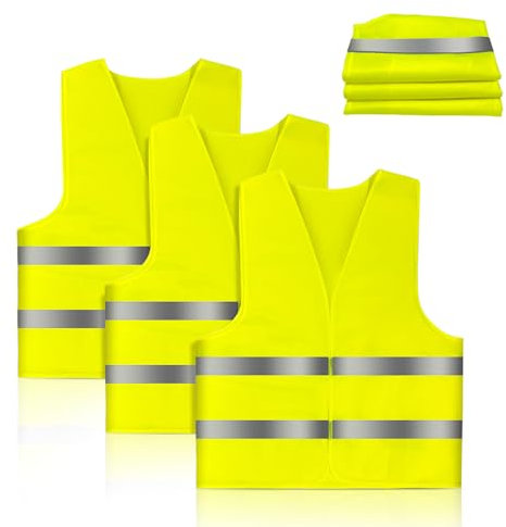 Brovamo Warnwesten Auto-Warnwesten Auto Warnweste Auto-Warnweste alle Größen-Warnweste Kinder-Warnweste Auto-Sicherheitswesten (3-teiliges Set)