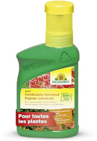 Neudorff Azet Engrais universel – Engrais 100% naturel pour toutes les plantes, favorise une croissance vigoureuse, une récolte abondante et une floraison luxuriante, 250 ml